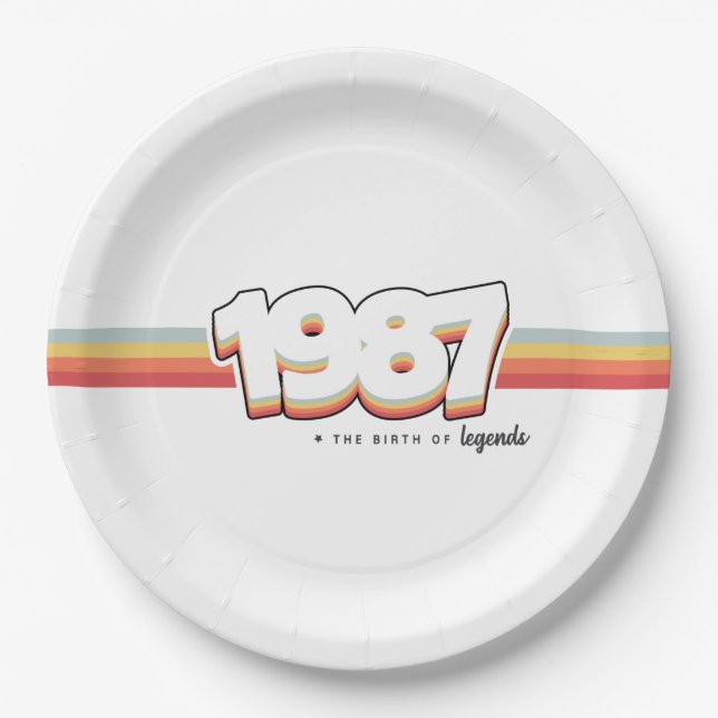 1987 The birth of legends Paper Plate (Front)