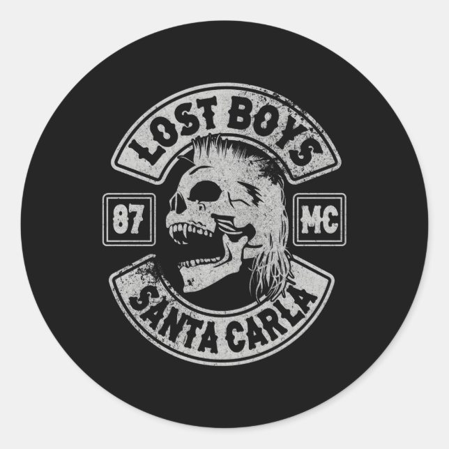 1987 Vampire Horror Motorcycle Club Classic Round Sticker (Front)