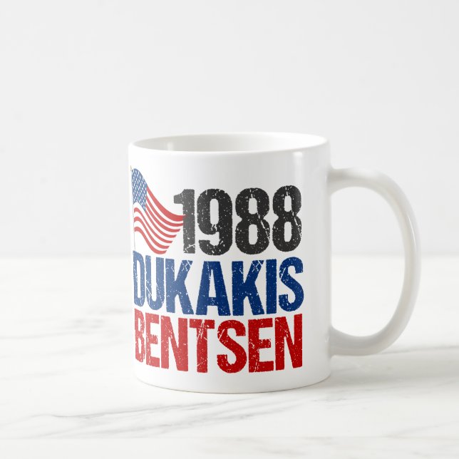 1988 Dukakis Bentsen Retro Election Coffee Mug (Right)