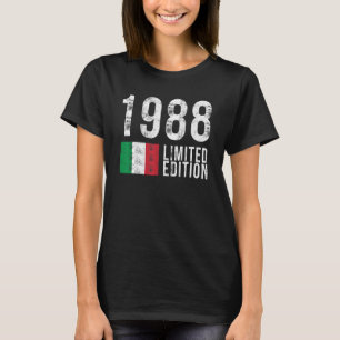 1988 Italy with Flag Birthday T-Shirt