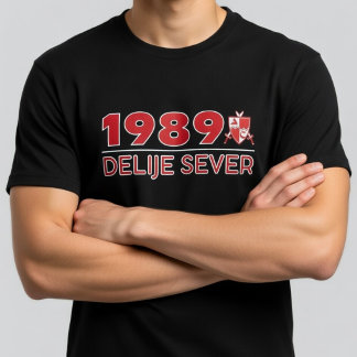 1989 Delije Sever Crveno Belo T-Shirt