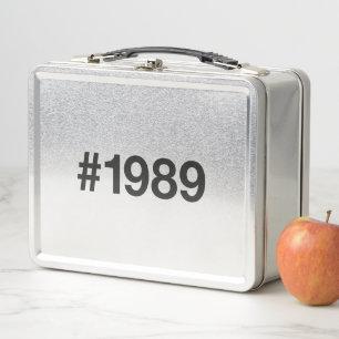 1989 Hashtag 36 Birthday Anniversary Metal Lunch Box