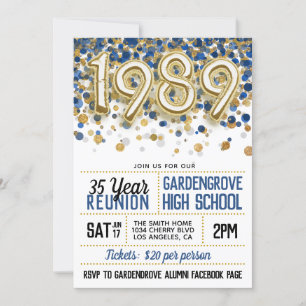 1989 High School College Reunion Invitation