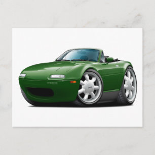 1990-98 Miata Green Car Postcard