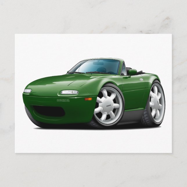 1990-98 Miata Green Car Postcard (Front)