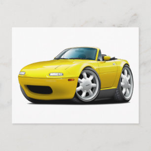 1990-98 Miata Yellow Car Postcard