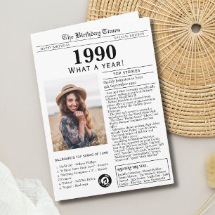 1990 Newspaper Birthday card