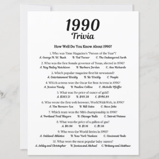 1990 Trivia Game