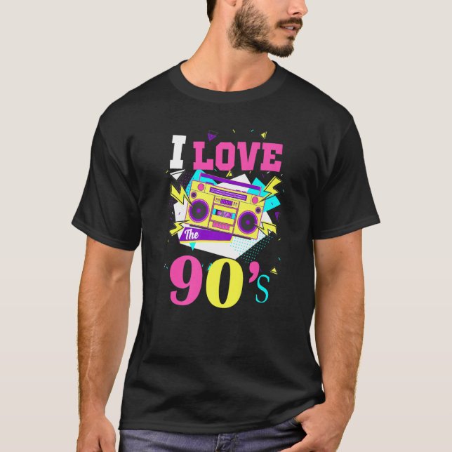 1990's 90s I Heart Nineties I Love The 90's Old Sc T-Shirt (Front)
