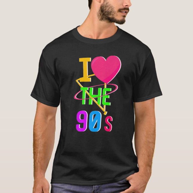 1990's 90s I Heart Nineties I Love The 90's Old Sc T-Shirt (Front)