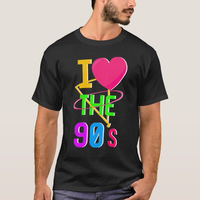 1990's 90s I Heart Nineties I Love The 90's Old Sc T-Shirt (Front)