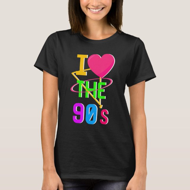 1990's 90s I Heart Nineties I Love The 90's Old Sc T-Shirt (Front)