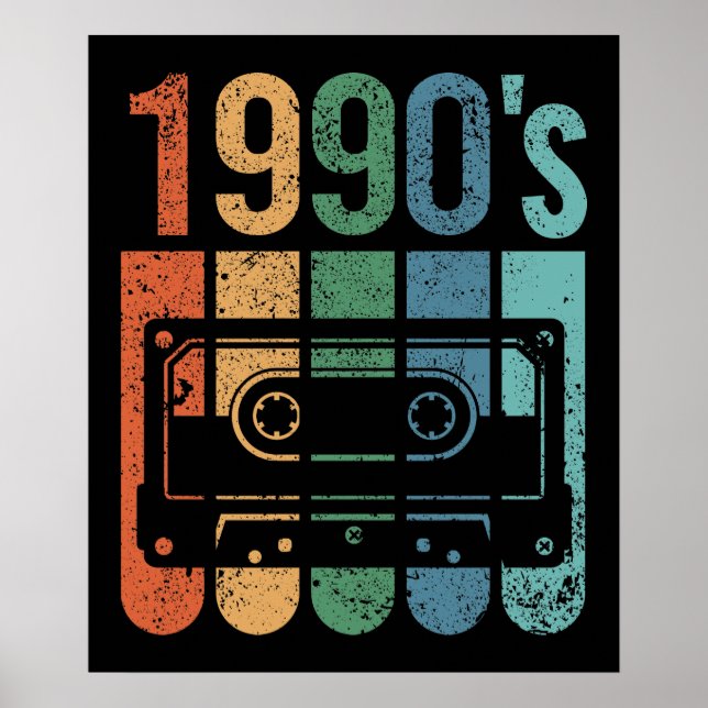 1990's Cassette Tape (Grunge Effect) Poster (Front)