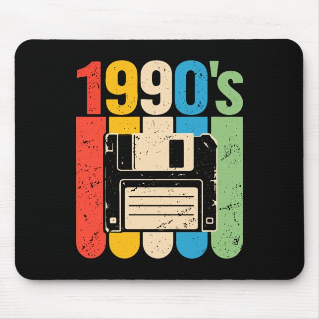 1990s retro floppy disc computer nostalgia mouse pad (Front)
