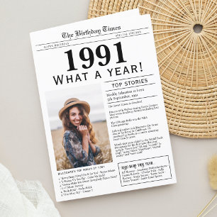 1991 Newspaper Birthday greeting card