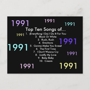 1991 Songs Postcard