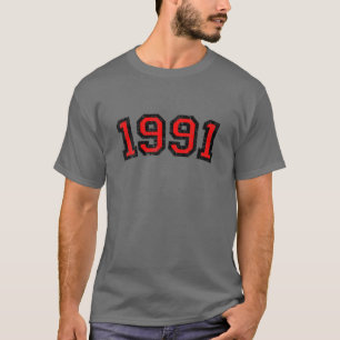 1991 (Vintage Black And Red) 30Th Birthday T-Shirt