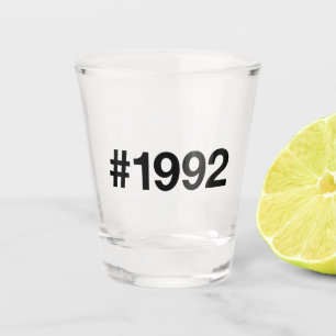 1992 Hashtag 33 Birthday Anniversary Shot Glass