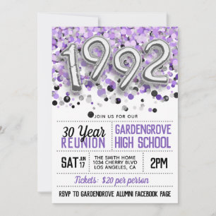 1992 High School College Reunion Invitation