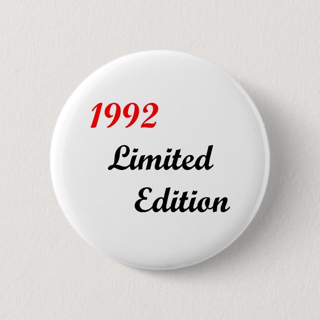 1992 Limited Edition 6 Cm Round Badge (Front)