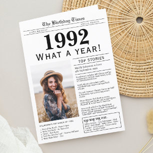 1992 Newspaper Birthday greeting card