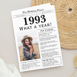 1993 Newspaper Happy Birthday Greeting Card