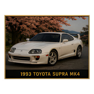 1993 Toyota Supra MK4 Classic JDM Japanese Sports Poster