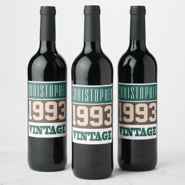 1993 Year of Birth Personalised Wine Label (Bottles)