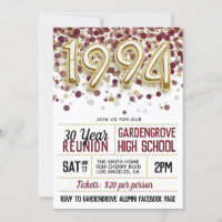 1994 High School College Reunion Invitation