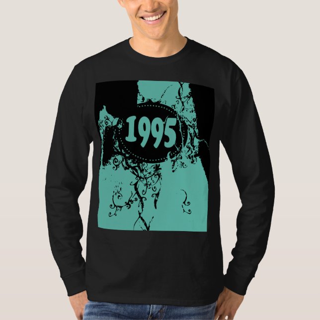 1995 - Black, blue Vintage retro - T-Shirt (Front)