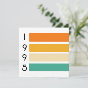 1995 Retro Stripe Sunset Vintage Invitation
