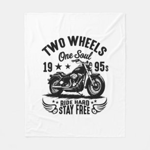 1995s Motorcycle Vintage Fleece Blanket