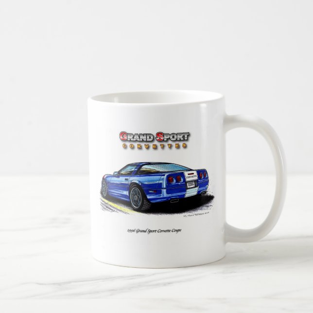 1996 Grand Sport Corvette Coupe Rear View Coffee Mug (Right)
