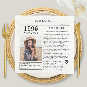 1996 Newspaper Birthday Napkin