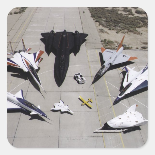 1997 Dryden Research Aircraft Fleet on Ramp Square Sticker (Front)