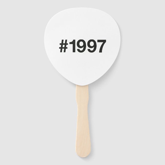 1997 Hashtag 28 Birthday Anniversary Hand Fan (Front)