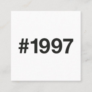 1997 Hashtag 28 Birthday Anniversary Square Business Card