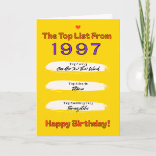 1997 Top List Birthday Card