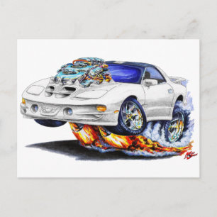 1998-02 Firebird Trans Am White Car Postcard