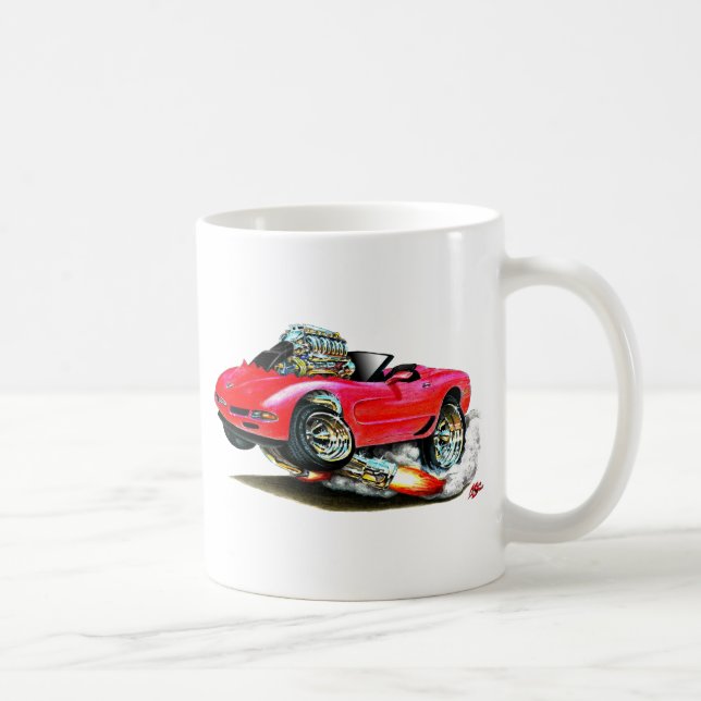 1998-2004 Corvette Red Convertible Coffee Mug (Right)