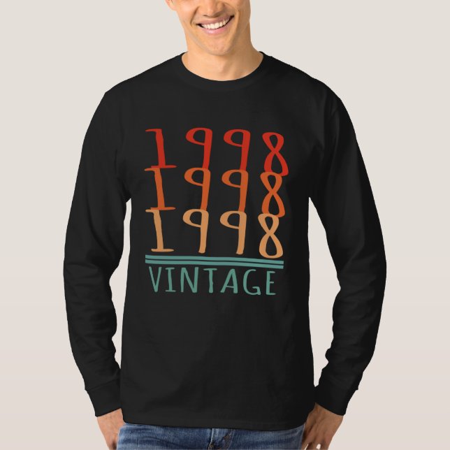 1998 Vintage Anniversary Matching Couple T-Shirt (Front)