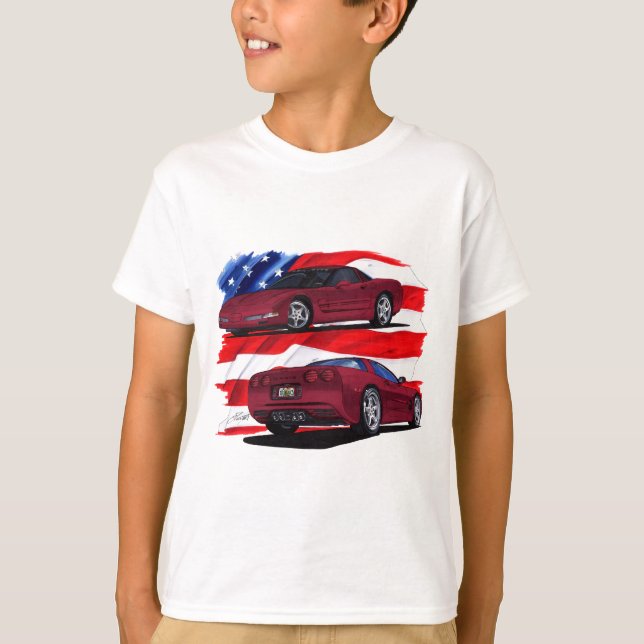 1999-04 Corvette Maroon Car T-Shirt (Front)
