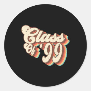 1999 Cl Reunion Retro Cl Of 99 High School Graduat Classic Round Sticker