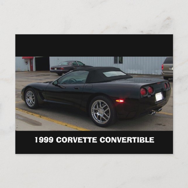 1999 CORVETTE CONVERTIBLE ANGLE VIEW POSTCARD (Front)