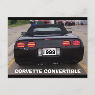 1999 CORVETTE CONVERTIBLE REAR VIEW POSTCARD