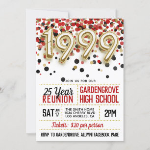 1999 High School College Reunion Invitation