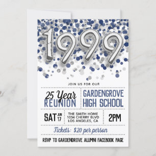 1999 High School College Reunion Invitation