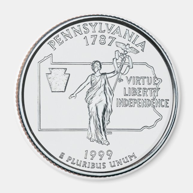 1999 Pennsylvania State Quarter magnet (Front)
