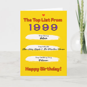 1999 Top List Birthday Card