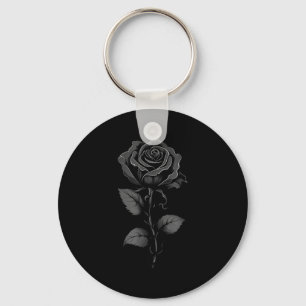 199 Flowers Black Rose Graphic  Key Ring